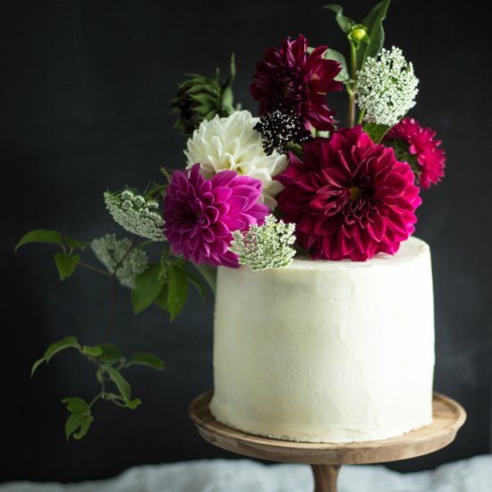 White Peach and Elderflower Cake