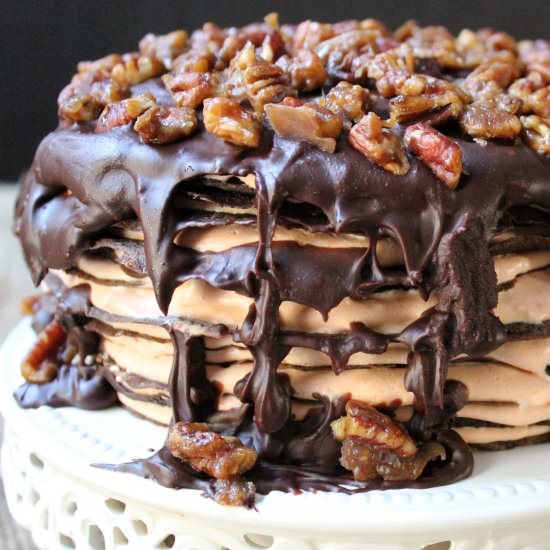 Chocolate Crepe Cake w/Pumpkin M