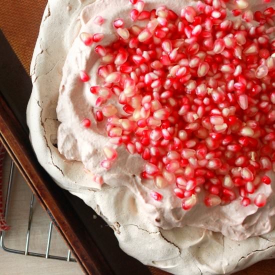 Cocoa Pavlova with Nutella Cream