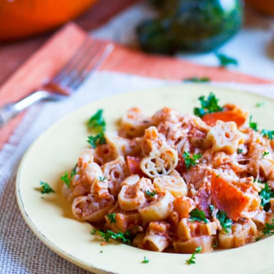 Pepperoni Pizza Halloween Pasta