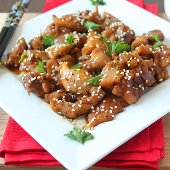 Honey sesame chicken stir fry