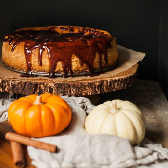 Pumpkin Ale Caramel Cheesecake