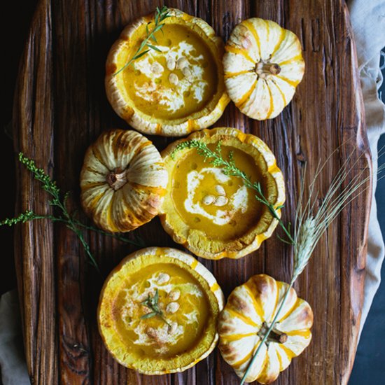 Pumpkin Soup in a Pumpkin