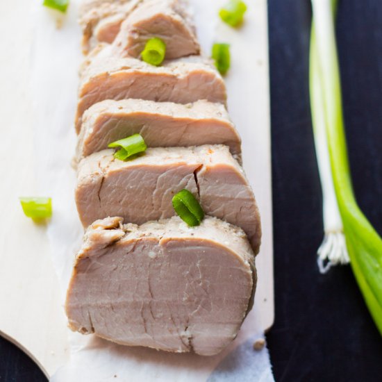 Slow cooker healthy pork tenderloin