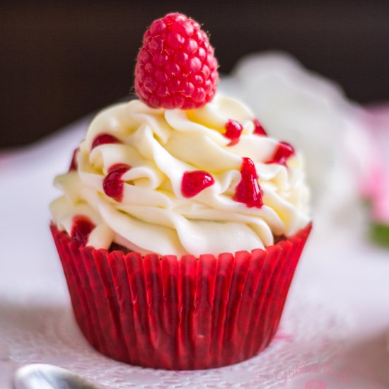 Raspberry Red Velvet Cupcake