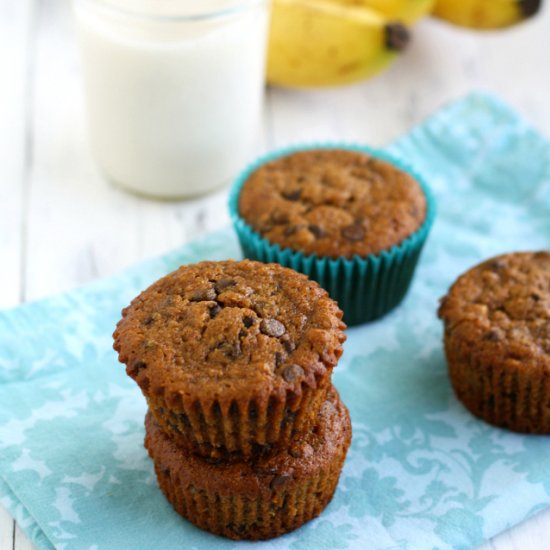 Vegan Chocolate Chip Banana Muffins