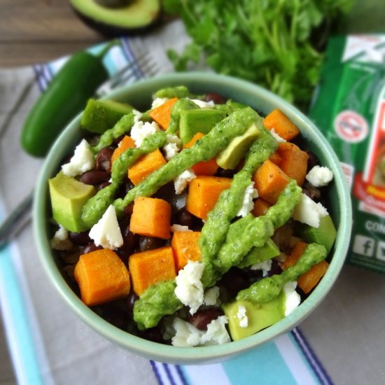 Aji Sweet Potato Burrito Bowls