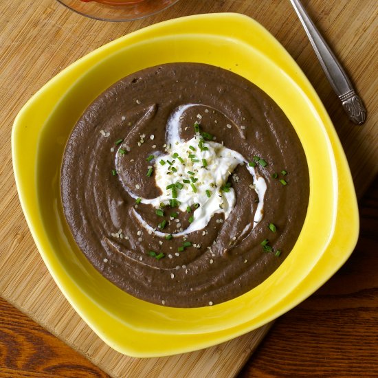 Spicy Roasted Black Bean Soup