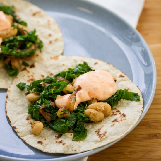 Beans ‘n’ Greens Taco with Harissa