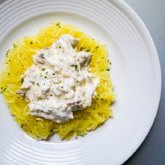 Spaghetti Squash with Onion Sauce