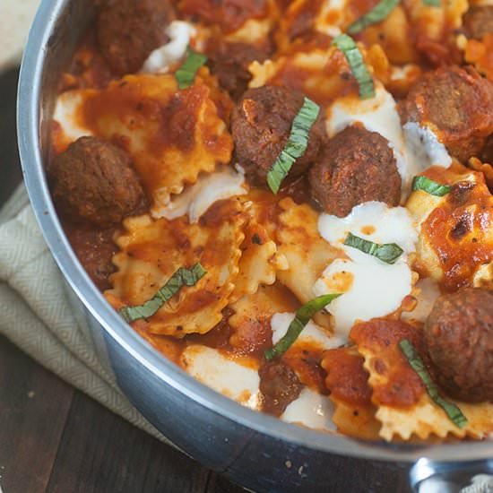 Meatball Casserole & Cheese Ravioli