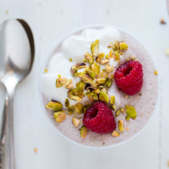 Raspberry Pistachio Buckwheat Bowls