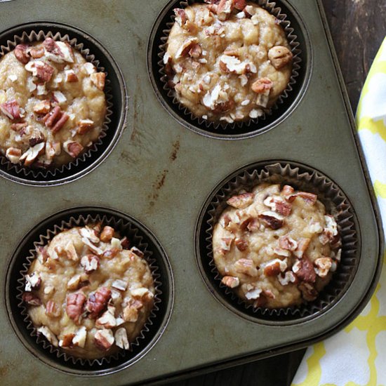 Maple Pecan Banana Muffins