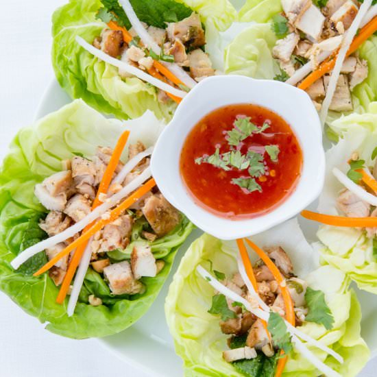 Thai Chicken Lettuce Wraps