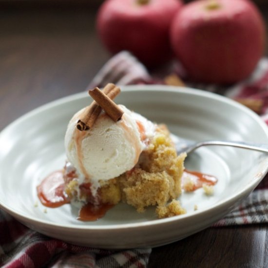 Apple Cake with Spiced Cider Sauce