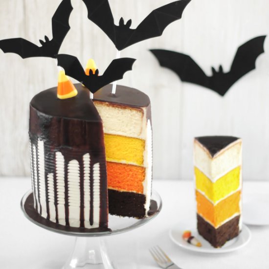 Candy Corn Tuxedo Cake