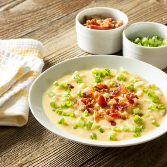 Skinny Crock Pot Loaded Potato Soup