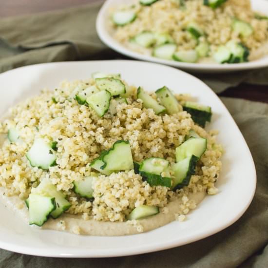 Herbed Millet on a Bed of Hummus