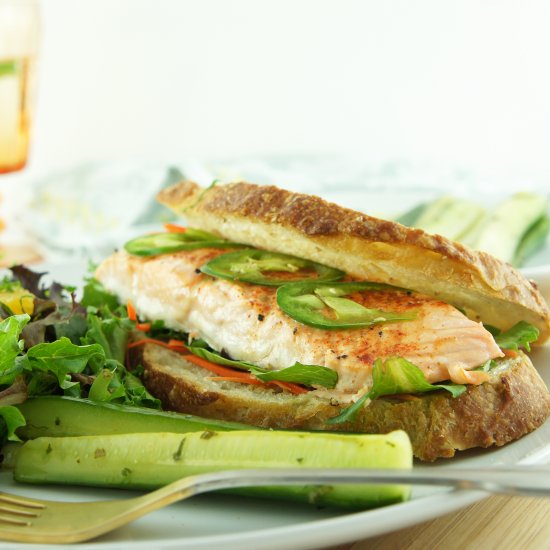 Salmon Sandwiches & Quick Pickles