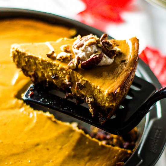 Greek Yogurt Pumpkin Cheesecake