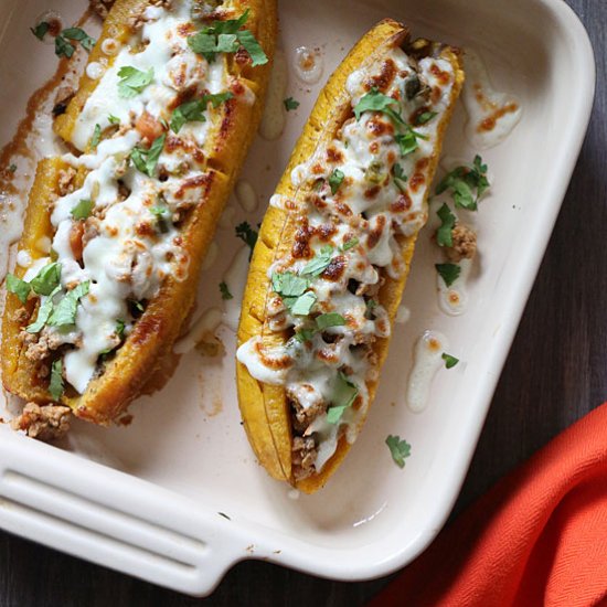 Turkey Picadillo Stuffed Plantains