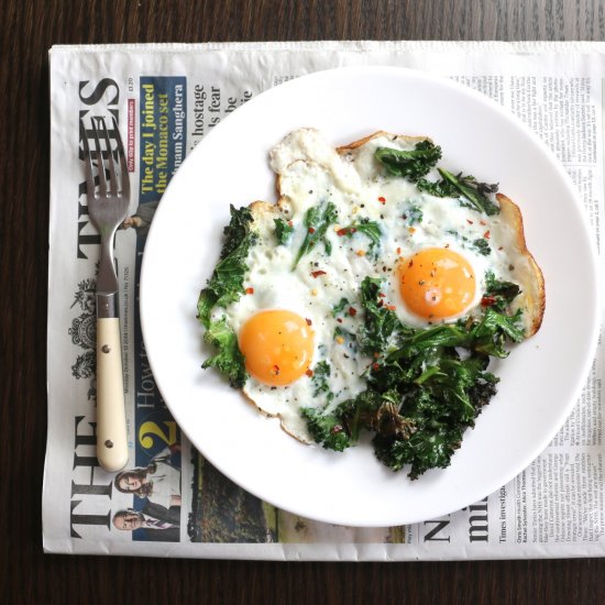 Crispy Kale Fried Eggs