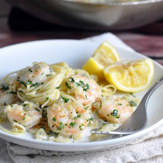 Shrimp Scampi with Lemon Cream