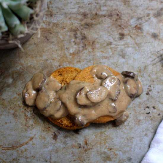 Pumpkin Biscuits & Portobello Gravy