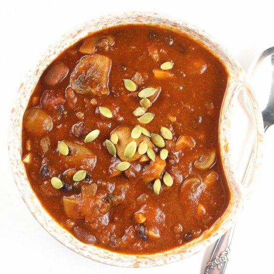 Vegan Mushroom Pumpkin Chili