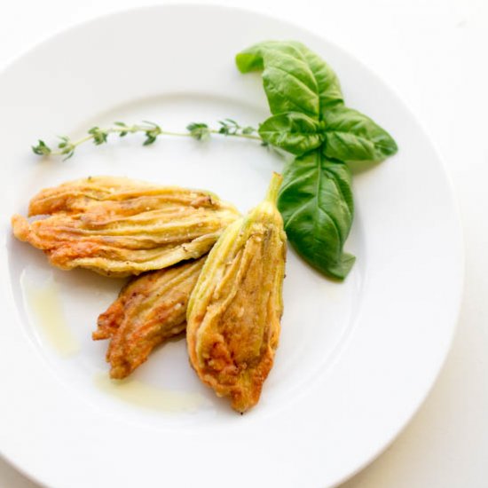 Stuffed Squash Blossoms (Vegan)