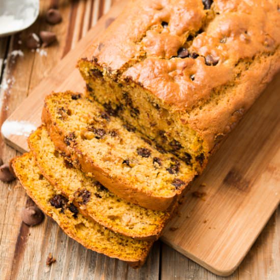 Banana Pumpkin Chocolate Chip Bread