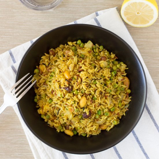 Flavourful Pea Pulao with Lemon