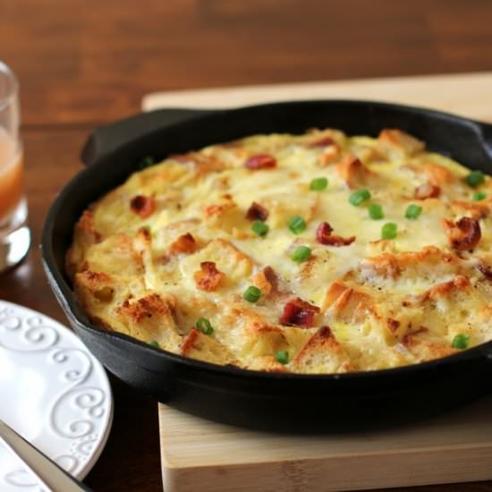 Bacon, Egg & Cheese Skillet Strata