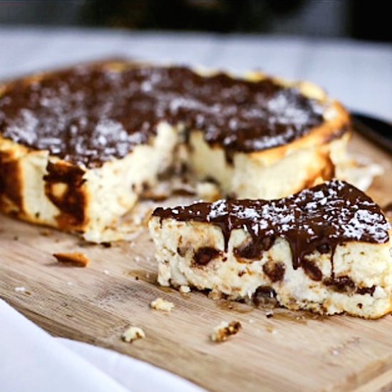 Crustless Bounty Bar Cheesecake