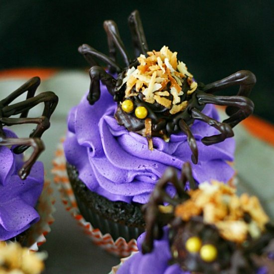 Chocolate Tarantula Cupcakes