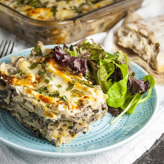 Mushroom Leek Lasagna