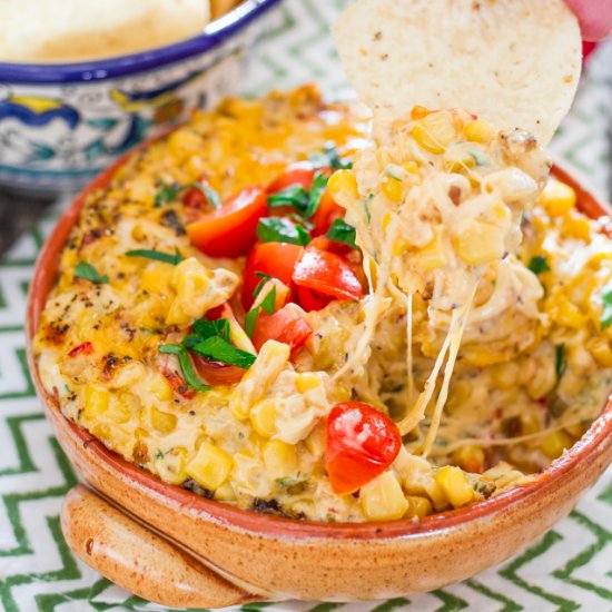 Spicy Cheesy Corn and Tomato Dip