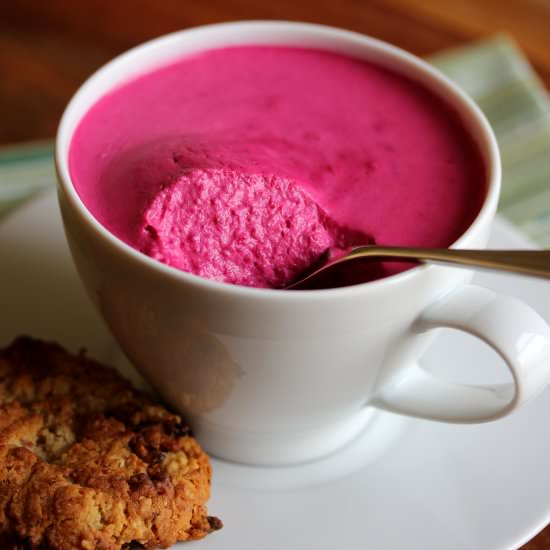 White chocolate & beetroot mousse