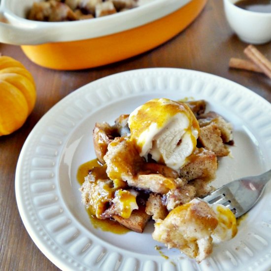 Vegan Bread Pudding & Pumpkin Sauce