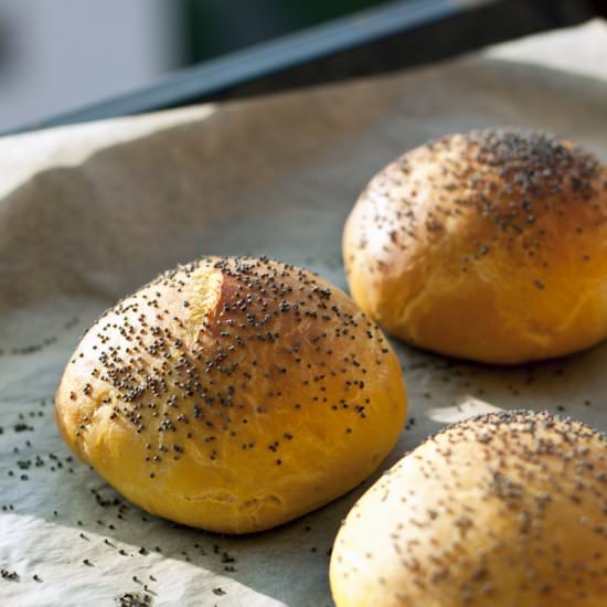 Pumpkin Hamburger Brioche Buns