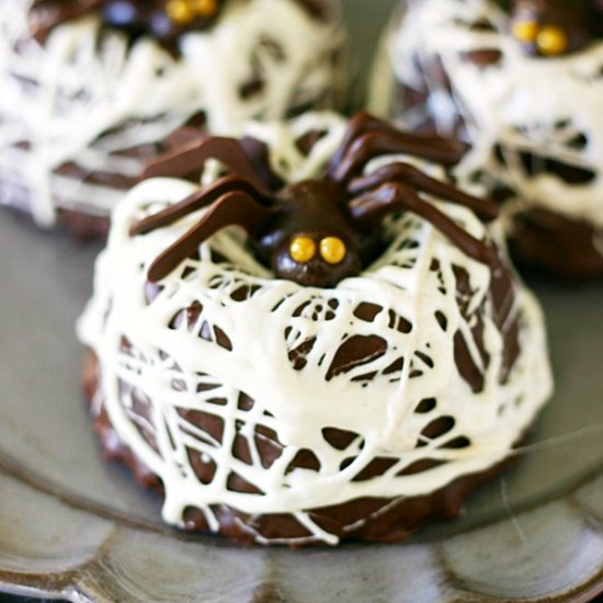 Chocolate Spider Nest Bundt Cakes