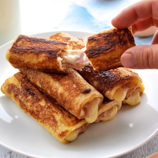 Ham Cheese French Toast Roll Ups