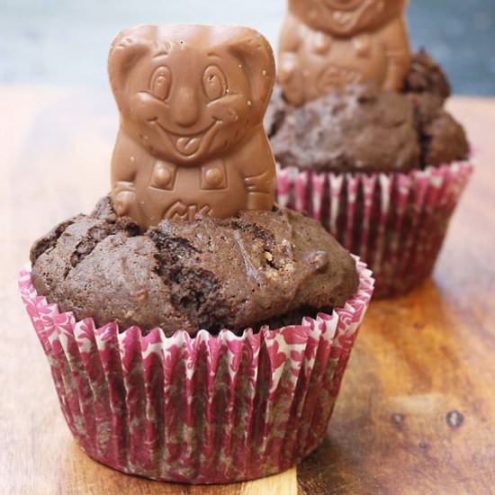 Caramel koala cupcakes for two