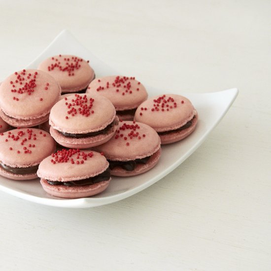 Cherry macarons