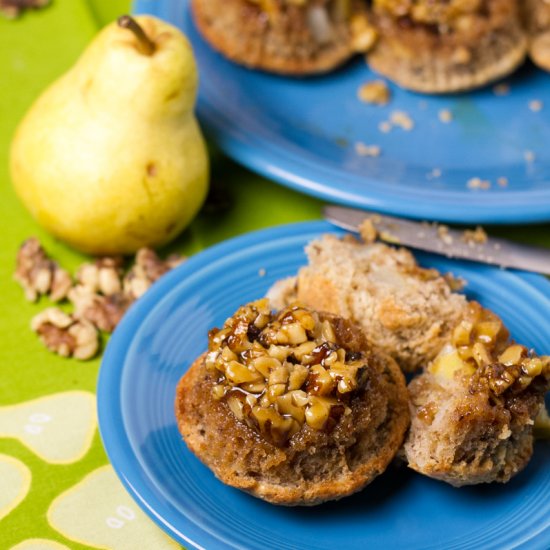 Sticky Pear-Walnut Muffins