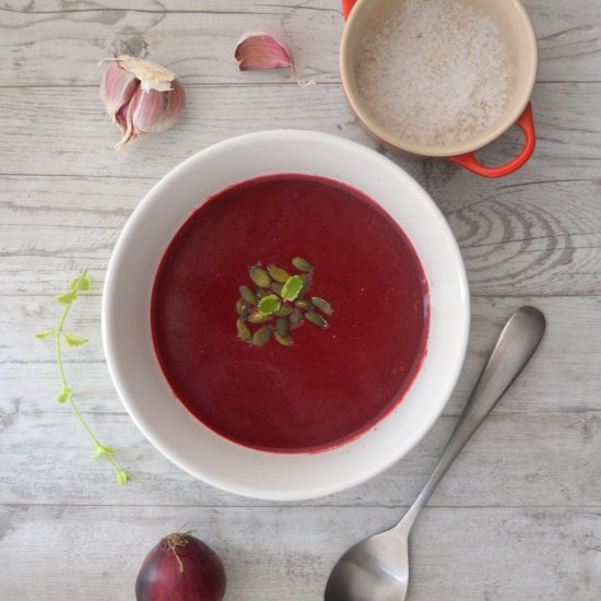 Beetroot, Coconut and Garlic Soup