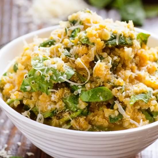 Parmesan Pumpkin and Spinach Quinoa