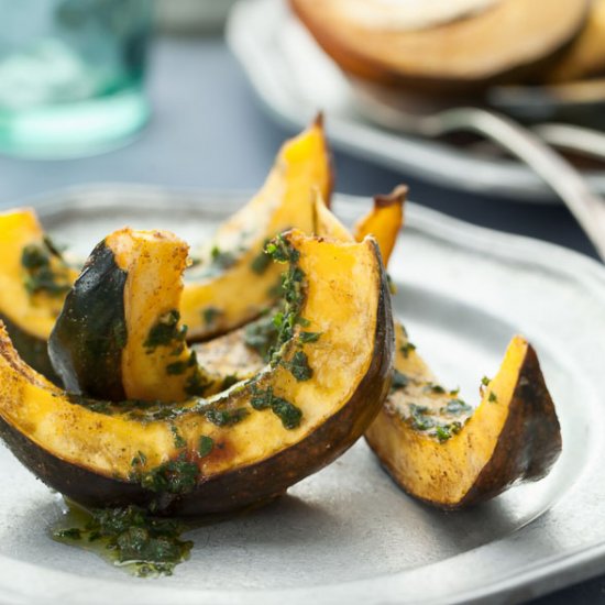 Roaste Acorn Squash with Chermoula