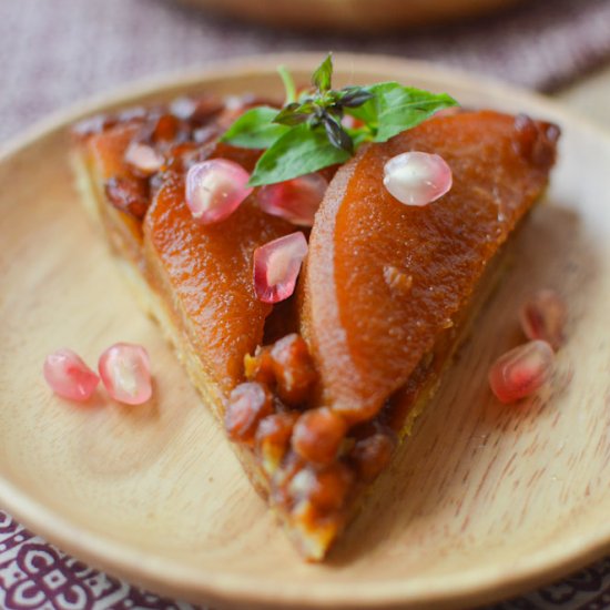 Pomegranate Pear Tarte Tatin