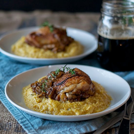 Pumpkin-Thyme Polenta, Chicken